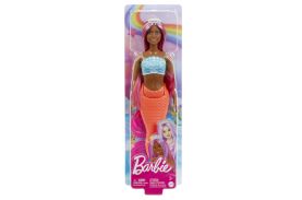 Barbie dreamtropia papusa sirena cu par magenta si coada portocalie