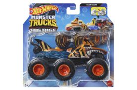 Hot wheels monster truck big rigs masinuta metalica cu 6 roti tiger shark scara 1:64