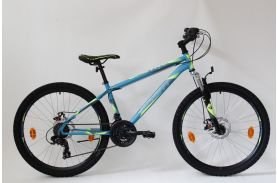 Bicicleta MTB Sprint Active DD 26 furca suspensie, Turqoize Matt/Neon Green 360mm