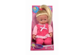 Papusa soft 30cm cu hainute rosii