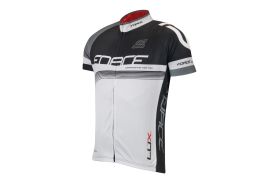 Bluza ciclism Force Lux maneci scurte negru/alb XS