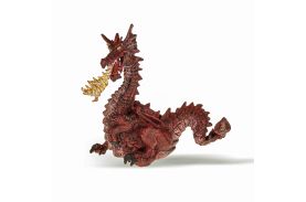 Papo figurina dragon rosu cu flacara