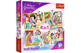 Puzzle trefl 4in1 disney princess -  ziua fericita