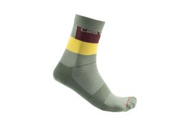 Sosete Castelli Blocco 15 Verde/Galben/Visiniu L/XL 40-43