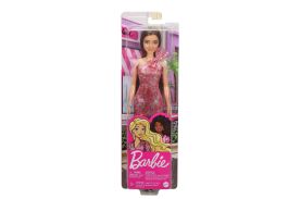 Papusa barbie tinute stralucitoare satena cu rochita rosie