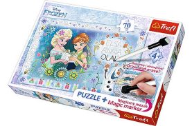 Puzzle trefl 70 plus cu marker frozen