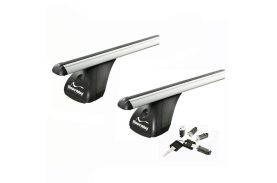 Sistem Bare transversale Green Valley ORIGINAL aluminiu pentru RENAULT Megane II, 5 usi Hatchback, model 2003-2008, Sistem cu prindere in puncte fixe (sistem antifurt inclus)