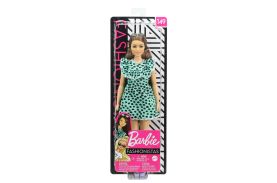 Papusa barbie fashionista satena cu rochita verde
