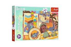 Puzzle trefl 200 stitch la plaja cu lilo si stitch