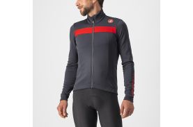 Tricou cu maneca lunga Castelli Puro 3 FZ Antracit/Rosu XS