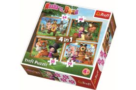 Puzzle trefl 4in1 masha aventuri in padure