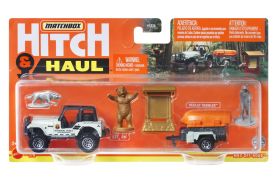Matchbox hitch&haul set 2 vehicule mbx off road 1988 jeep 4x4 trailer trawler scara 1:64