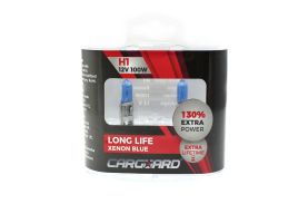 Set de 2 becuri Halogen H1, 100W +130% Intensitate - LONG LIFE - CARGUARD