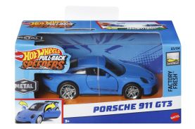 Hot wheels masinuta metalica cu sistem pull back porsche 911 gt3 scara 1:43