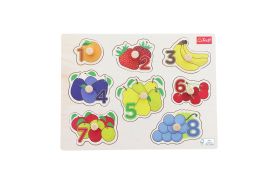 Puzzle trefl din lemn 8 piese fructe