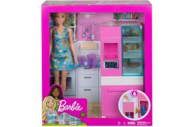 Barbie set mobilier bucatarie cu papusa blonda