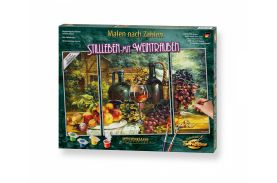 Kit pictura pe numere schipper natura moarta cu struguri, 3 tablouri