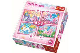 Puzzle trefl 4in1 lumea minunata a unicornilor
