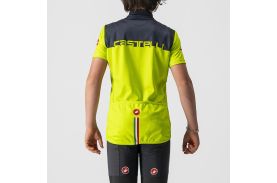 Tricou cu maneca scurta Castelli Neo Prologo, pentru copii, Galben Fluo/Bleumarin, 8A