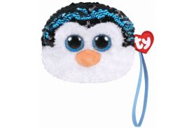 Gentuta de mana din plus ty 10cm pinguinul waddles  cu paiete