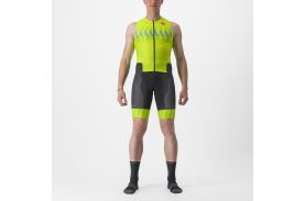 Costum de triatlon fara maneci Castelli Free Sanremo SL Galben Fluo/Negru L