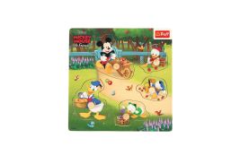 Puzzle trefl din lemn 5 piese mickey mouse si prietenii