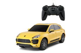 Masina cu telecomanda porsche macan turbo galben cu scara 1 la 24