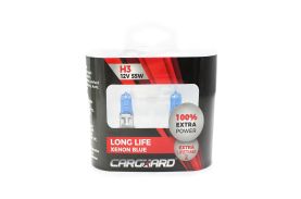 Set de 2 becuri Halogen H3 +100% Intensitate - LONG LIFE - CARGUARD