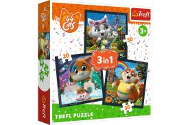 Puzzle trefl 3in1 44 cats pisicile dragalase