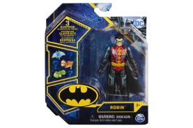Figurina robin cu costum tech si articulata 10cm cu 3 accesorii surpriza