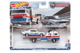 Hot wheels transportator wide open cu masinuta amc rebel machine scara 1:64