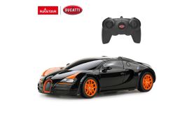 Masina cu telecomanda bugatti grand sport vitesse negru cu scara 1 la 24