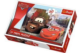 Puzzle trefl 30 bucsa si fulger mcqueen in europa