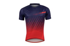 Tricou maneca scurta Force MTB Angle albastru/rosu L