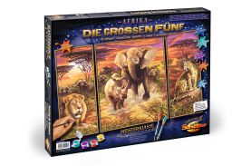 Kit pictura pe numere schipper cei 5 eroi ai africii, 3 tablouri