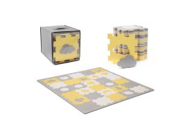 Covoras de joaca kinderkraft luno shapes, puzzle 3d, spuma, yellow