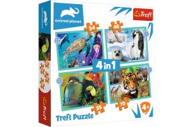 Puzzle trefl 4in1 animal planet - misterioasa lumea a animalelor