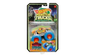 Hot wheels monster truck glow in the dark masinuta podium crasher scara 1:64