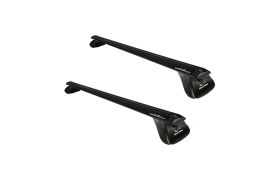 Sistem Bare transversale Green Valley ORIGINAL aluminiu Crossbar Vento negre pentru Abarth 500 3 usi Hatchback, model 2007-prezent, Sistem cu prindere pe plafon normal