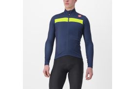 Tricou cu maneca lunga Castelli Puro 3 FZ BelgianBlue/YellowFluoReflex S