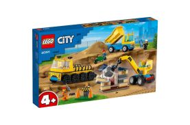 Lego city camioane de constructie si macara cu bila pentru demolari 60391