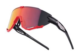 Ochelari Force Creed, lentila revo rosie, negru/rosu