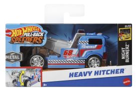 Hot wheels masinuta metalica cu sistem pull back heavy hitcher scara 1:43