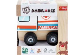 Trefl jucarie de lemn masina ambulanta