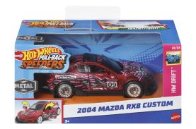 Hot wheels masinuta metalica cu sistem pull back mazda 2004 rx8 custom scara 1:43