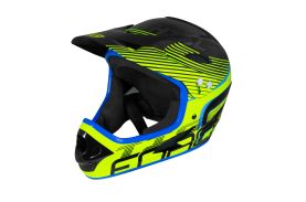 Casca Force Tiger Downhill negru/fluo/albastru S-M (57-58 cm)