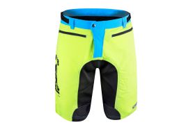 Pantaloni scurti Force MTB-11 cu interior detasabil galben fluo XS