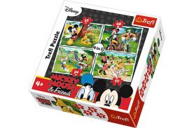 Puzzle trefl 4in1 in parc cu mickey