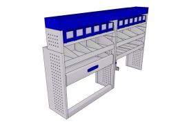 Sistem mobilier modular pe partea stanga Provan 57-1-122-00 pentru RENAULT Trafic 2014, ampatament L2 (3498 mm), inaltime H2 (2493 mm)