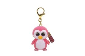 Plus breloc ty 8.5cm mini boos glider pinguin roz
